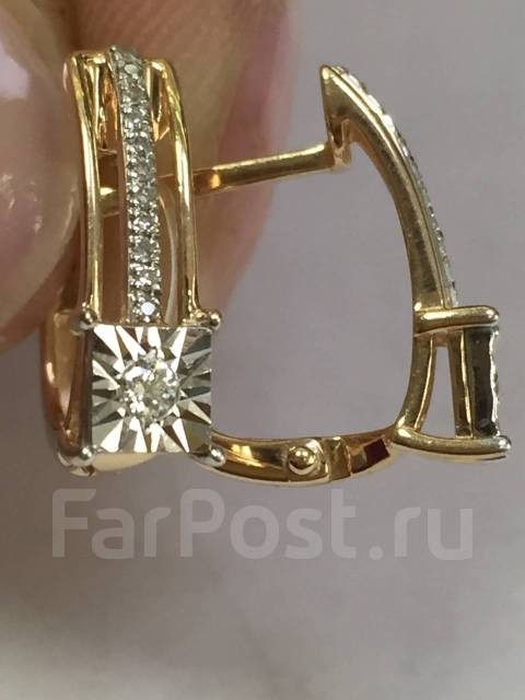Серьги с бриллиантами розовое золото 585 пробы арт С-2466 Серьги с бриллиантами розовое золото 585 пробы арт С-2466