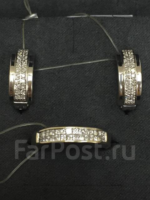Серьги с бриллиантами белое золото 585 пробы арт С-2480 Серьги с бриллиантами белое золото 585 пробы арт С-2480