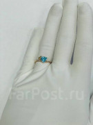  Кольцо золото 585 пробы с топазом и фианитами, арт.  к-3211